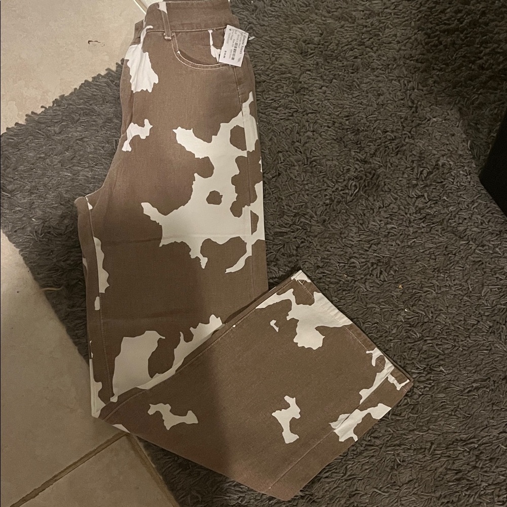 12th Tribe Brown and White Pants